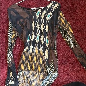 Multicolor Patterned Women's Top